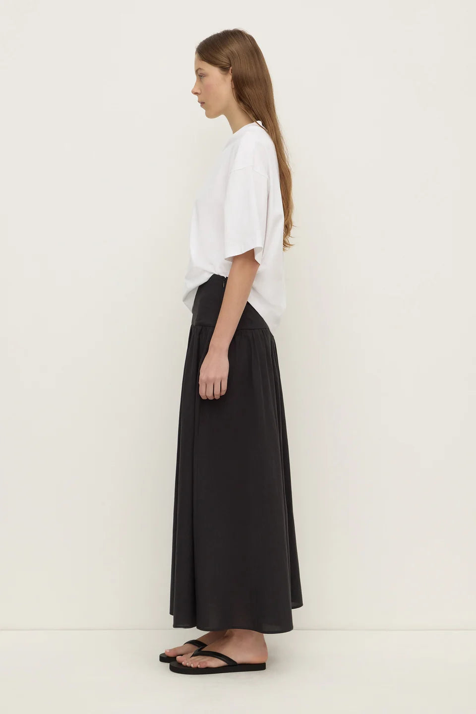 Sarah Cotton Maxi Skirt | Black