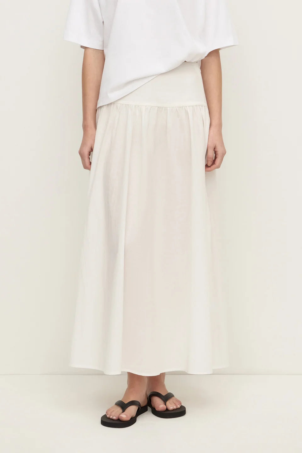 Sarah Cotton Maxi Skirt | White
