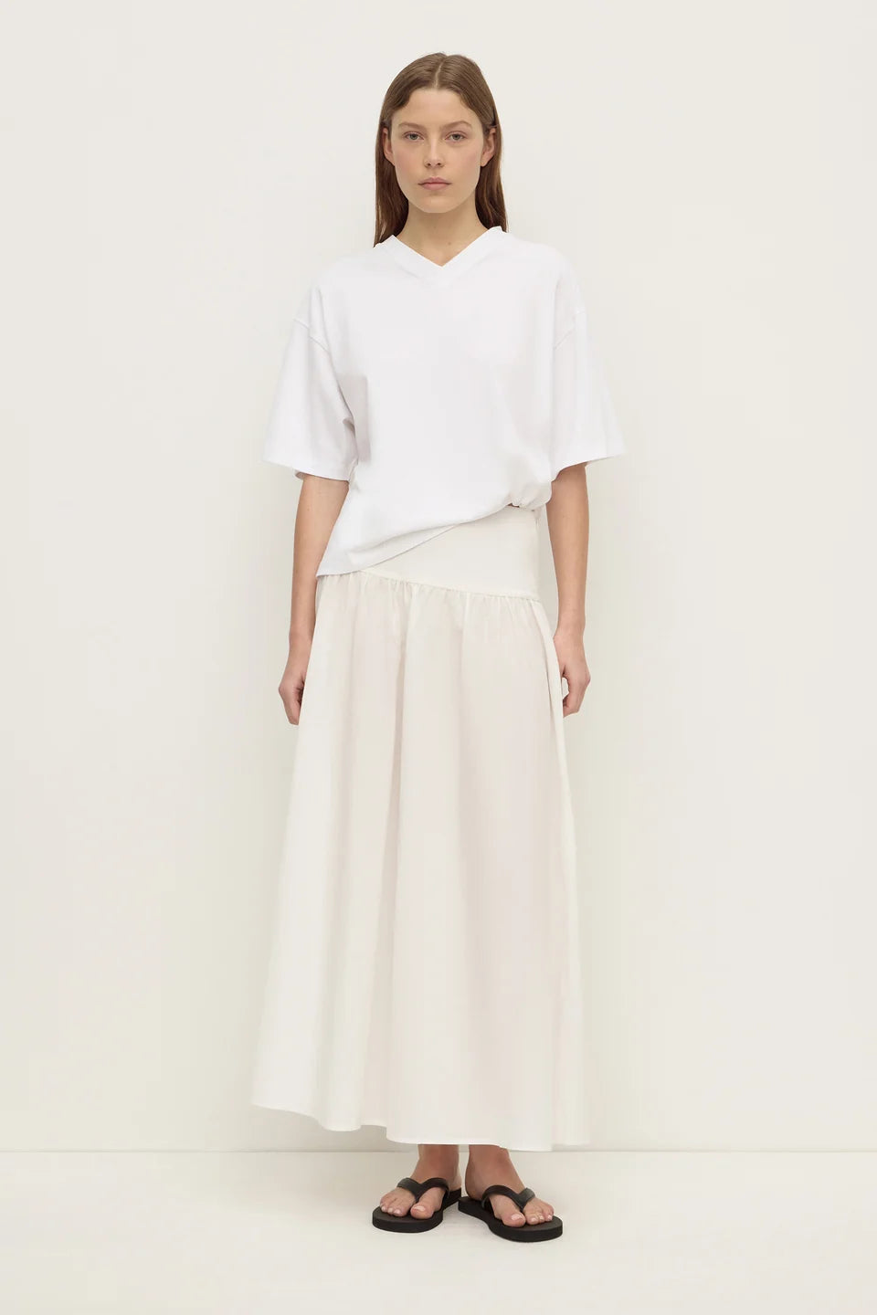 Sarah Cotton Maxi Skirt | White