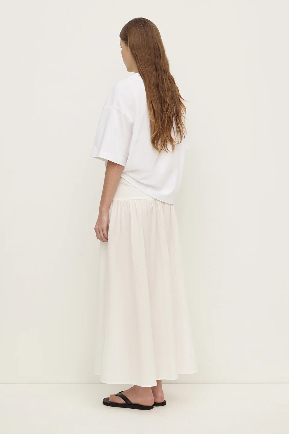 Sarah Cotton Maxi Skirt | White