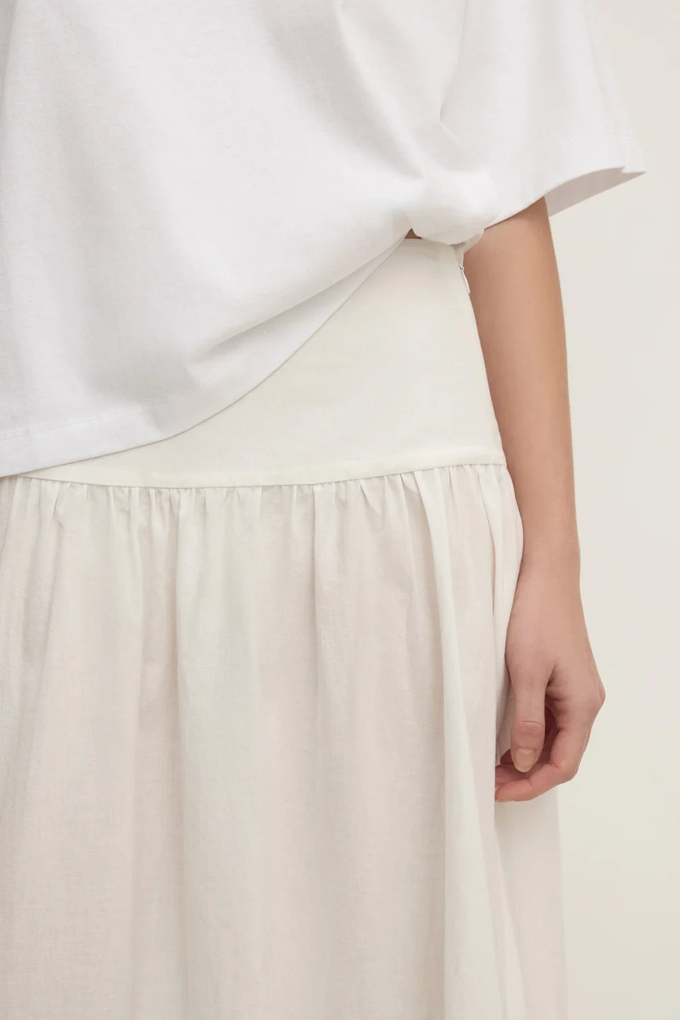 Sarah Cotton Maxi Skirt | White