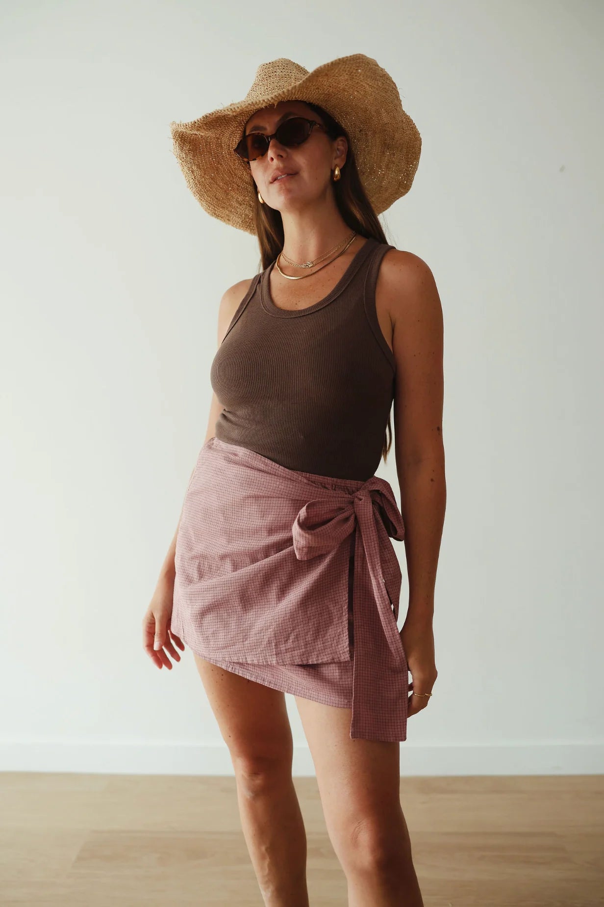 Sarong Skirt | Pink Check