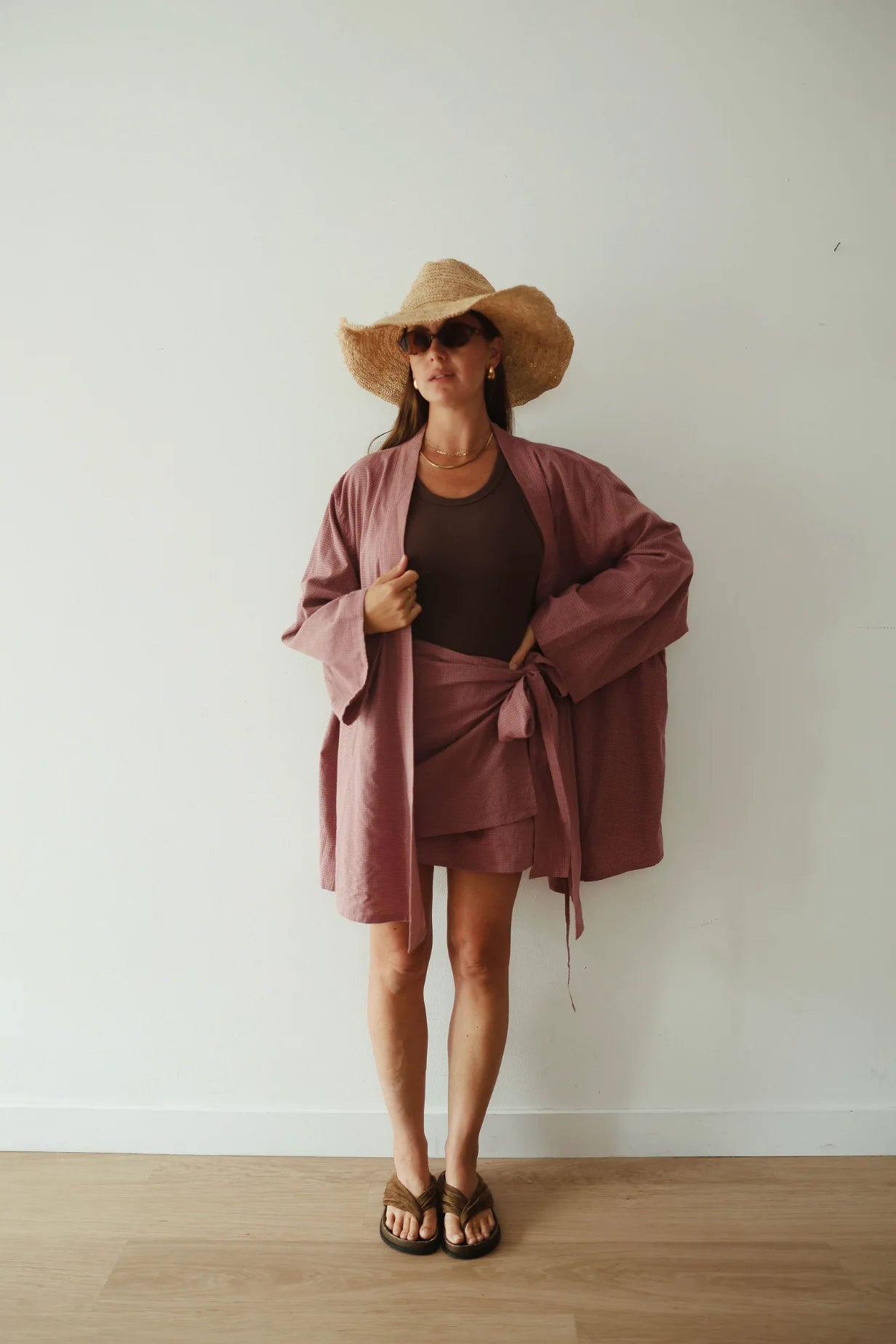 Sarong Skirt | Pink Check