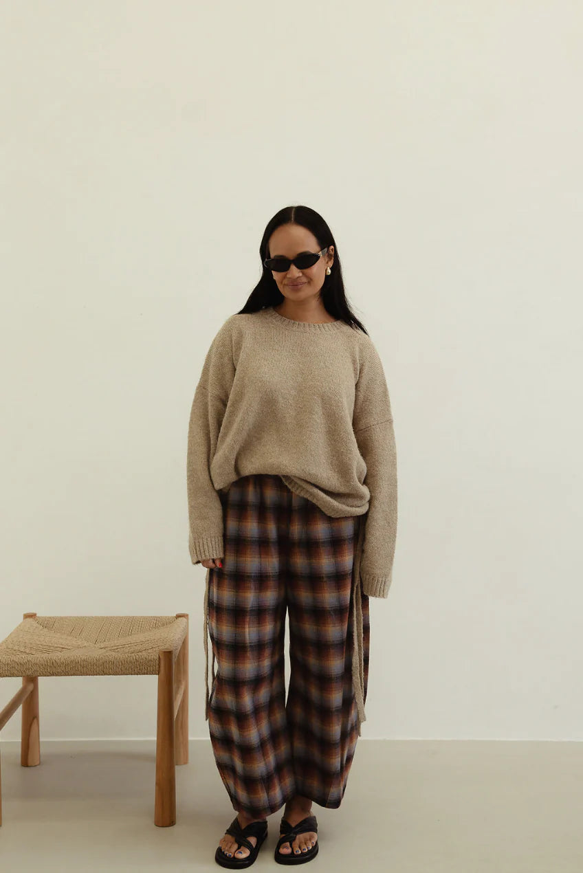 Isabel Tie Side Knit - Oatmeal