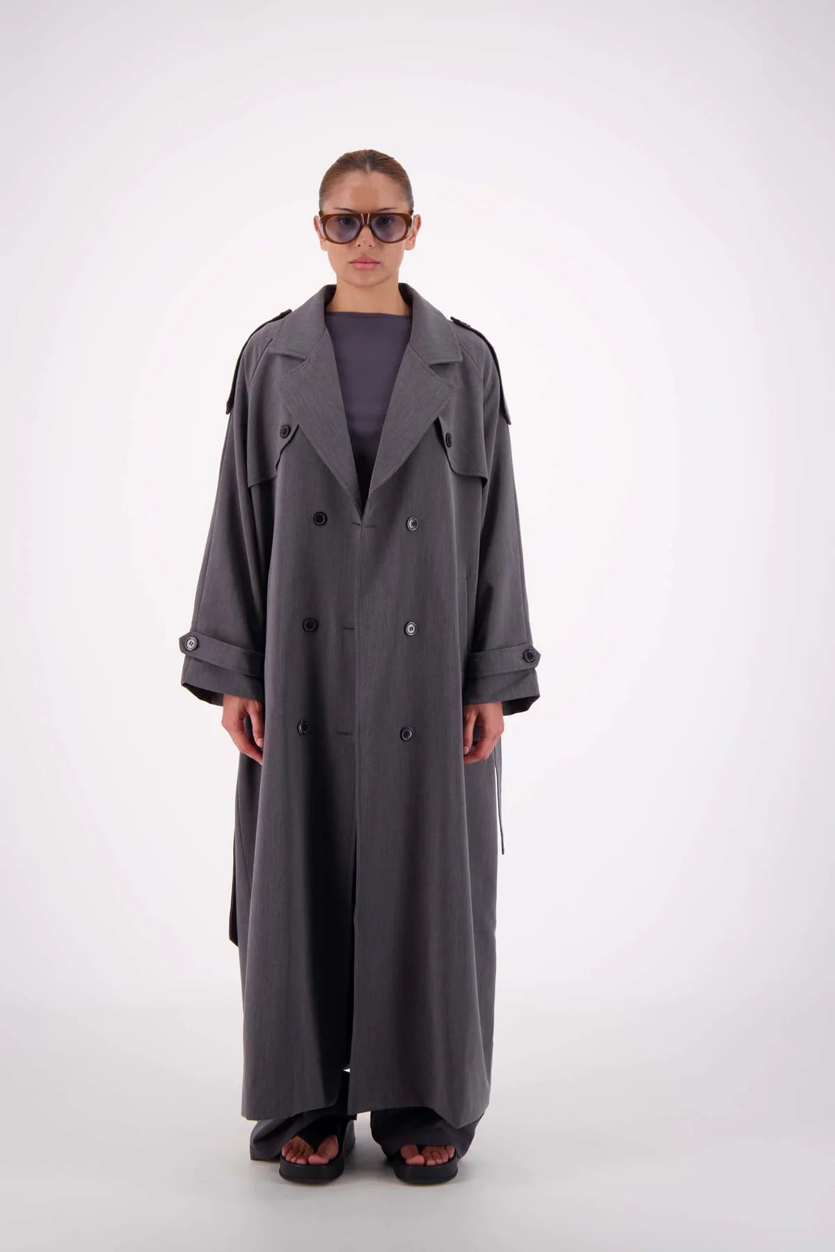 Serena Trench Coat | Steel Grey
