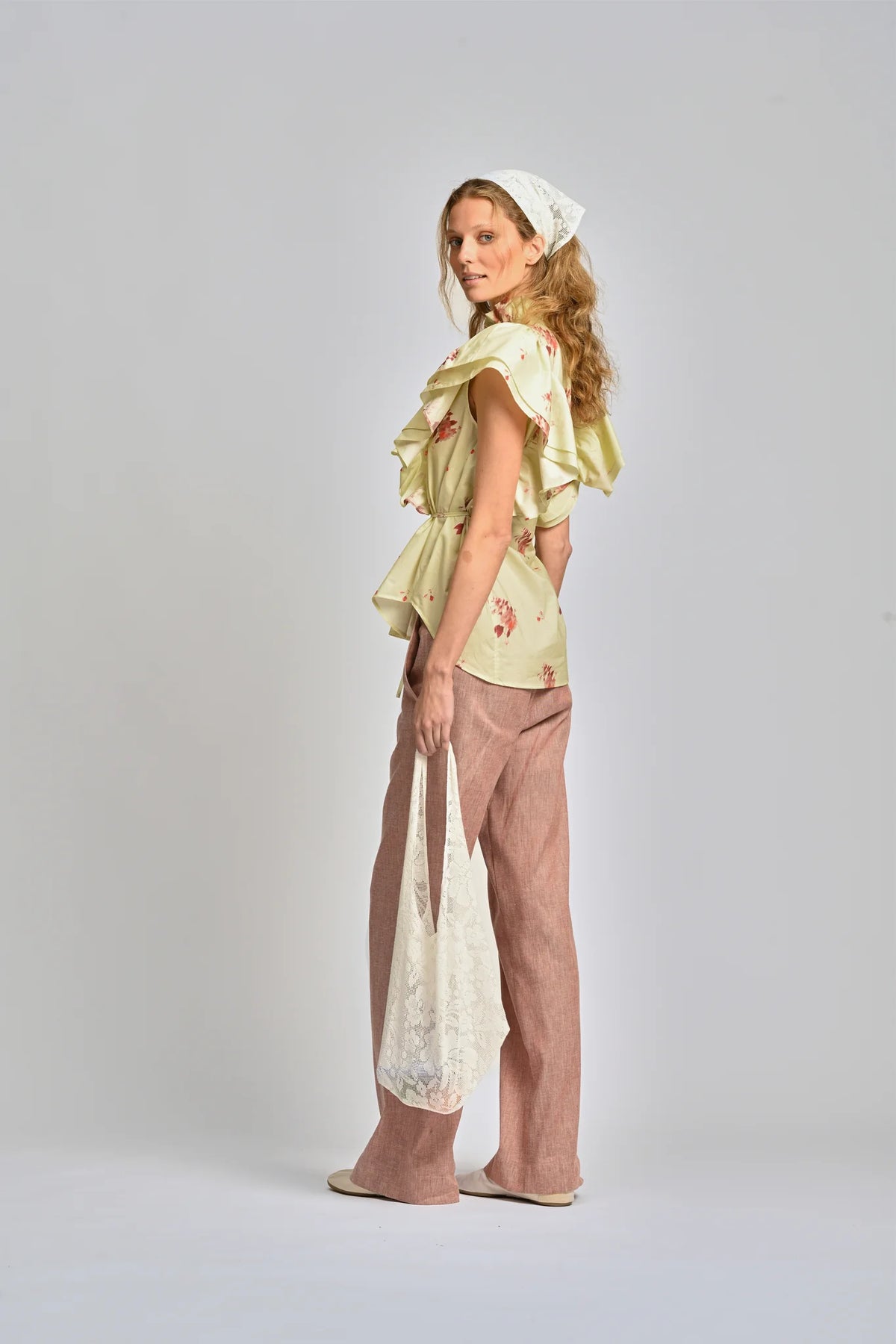Le Tablecloth Frill Top | Lemon Butter