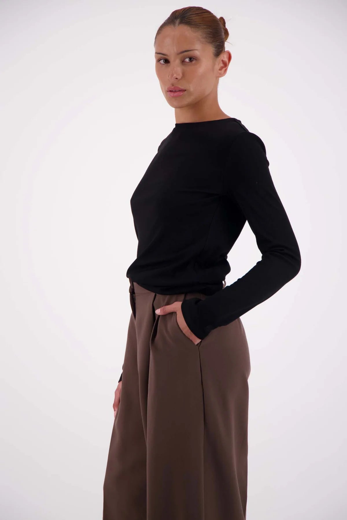 Soho Top Long Sleeve Tee | Black
