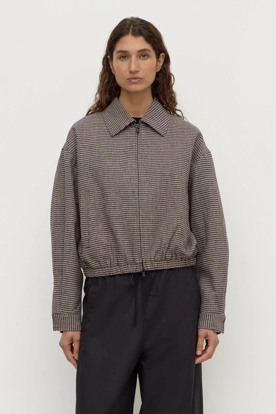Solana Wool Jacket | Brown Black Check