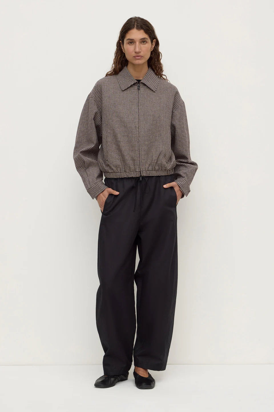 Solana Wool Jacket | Brown Black Check