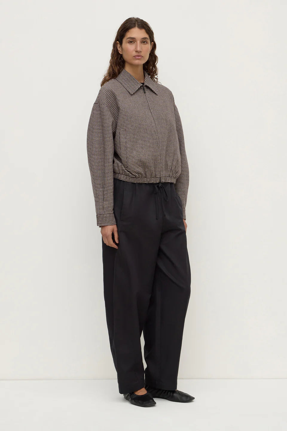 Solana Wool Jacket | Brown Black Check