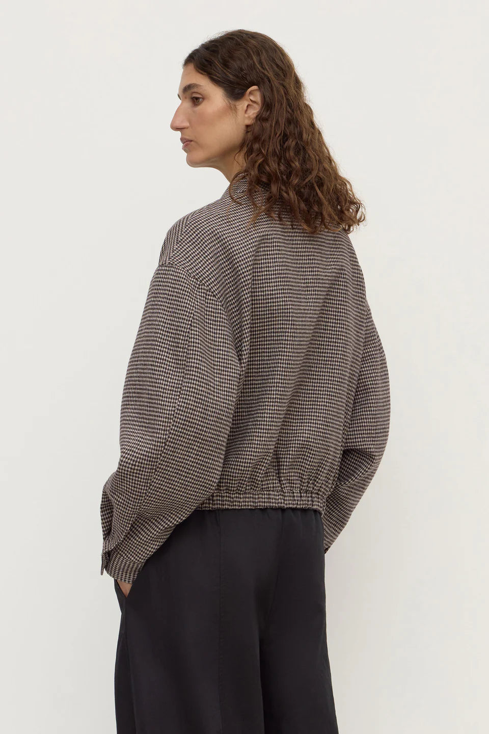 Solana Wool Jacket | Brown Black Check