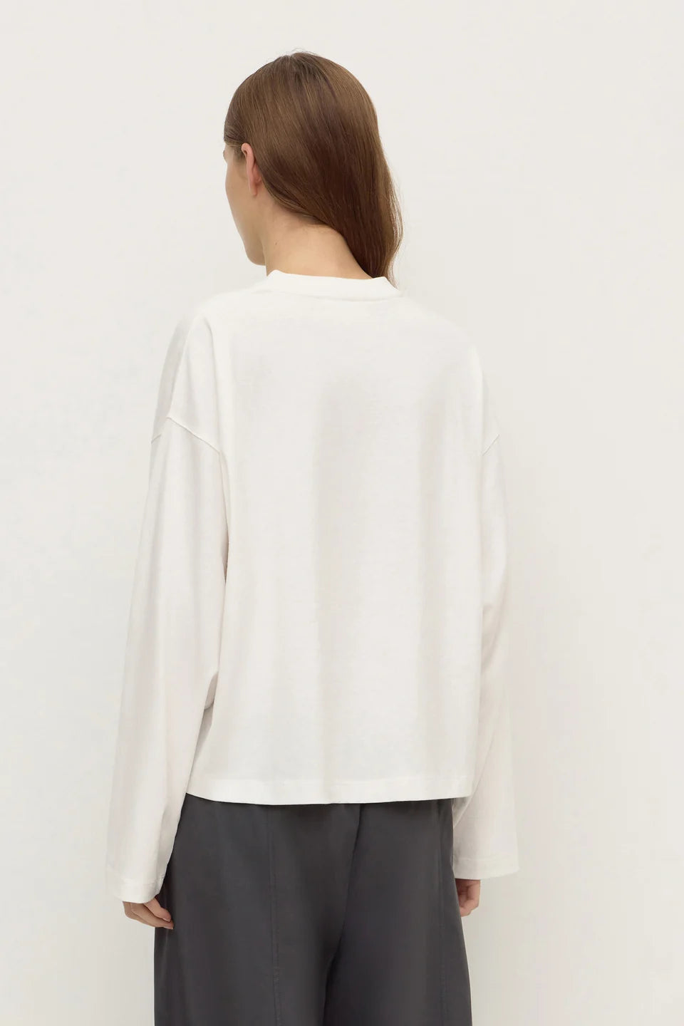 Stella V Neck Long Sleeve Tee | White