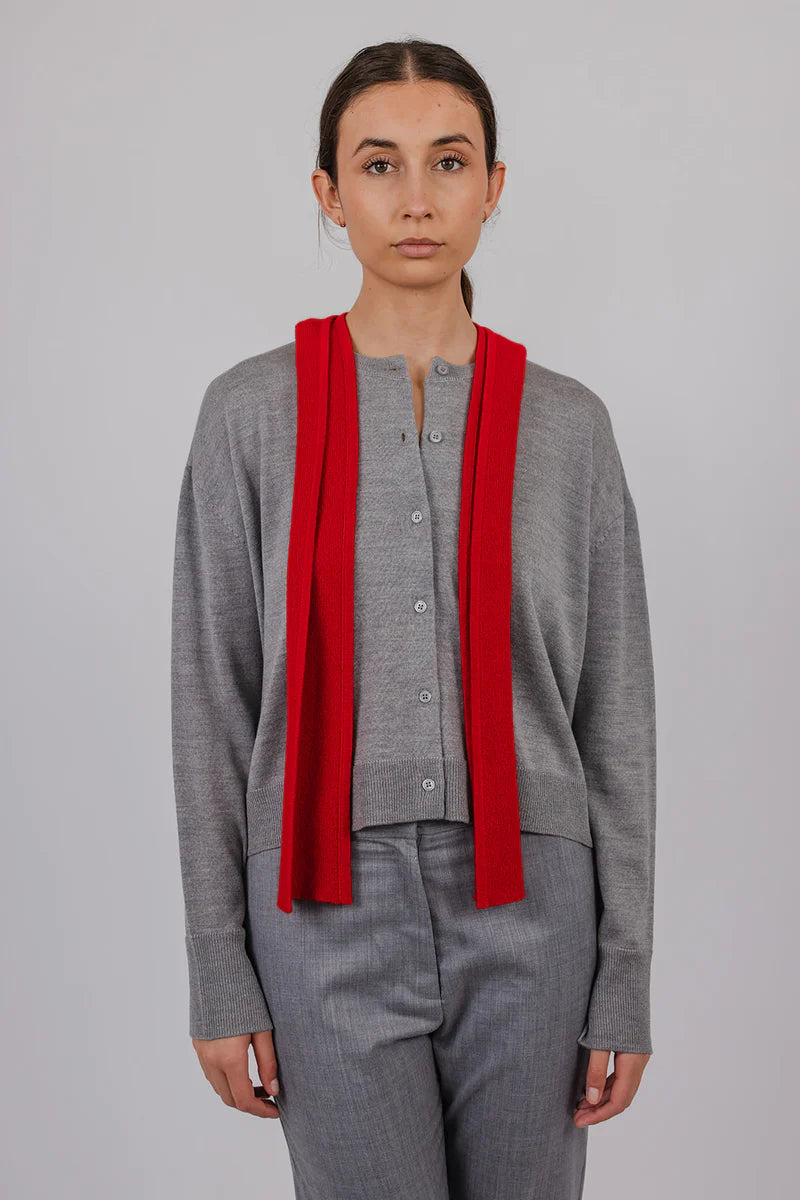 Ammie Fine Merino Cardigan | Grey