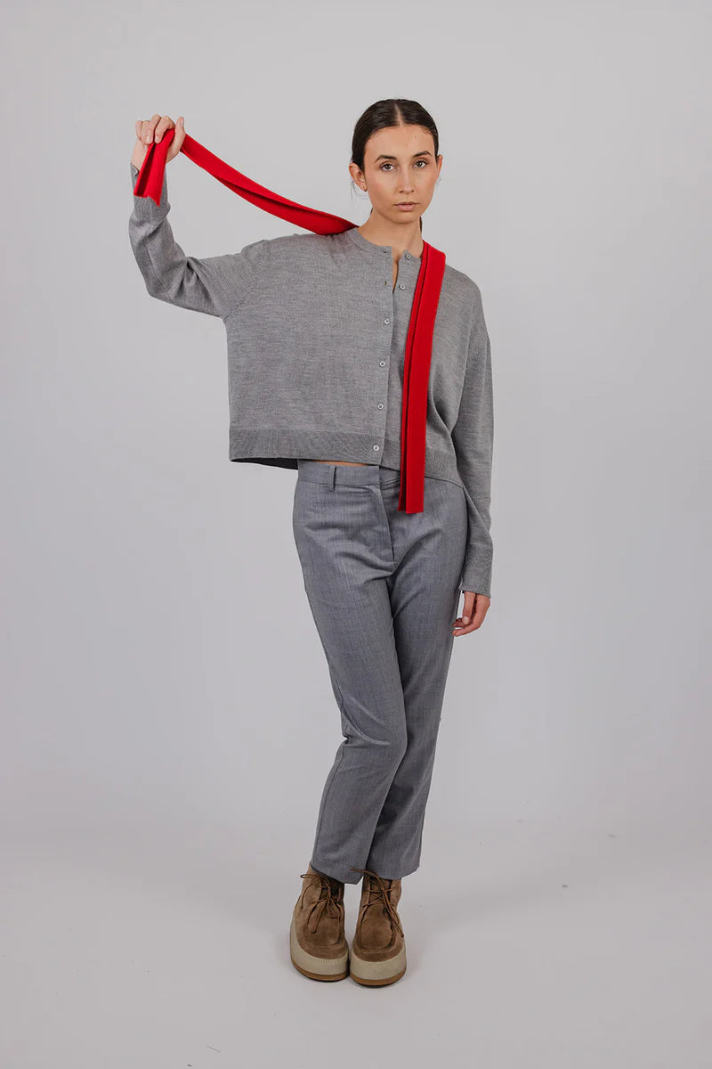 Ammie Fine Merino Cardigan | Grey