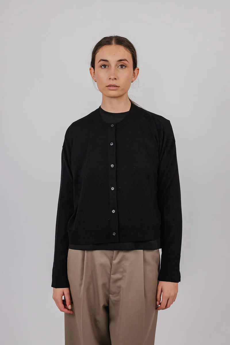 Ammie Fine Merino Cardigan | Black