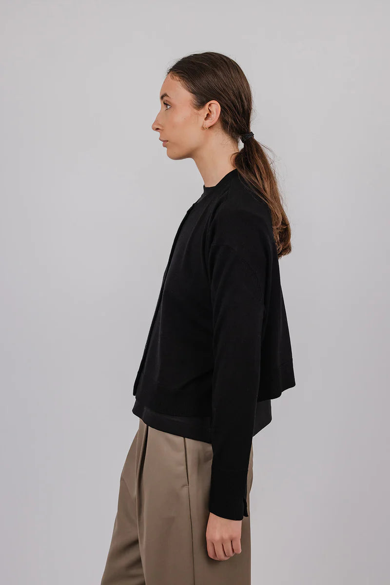 Ammie Fine Merino Cardigan | Black