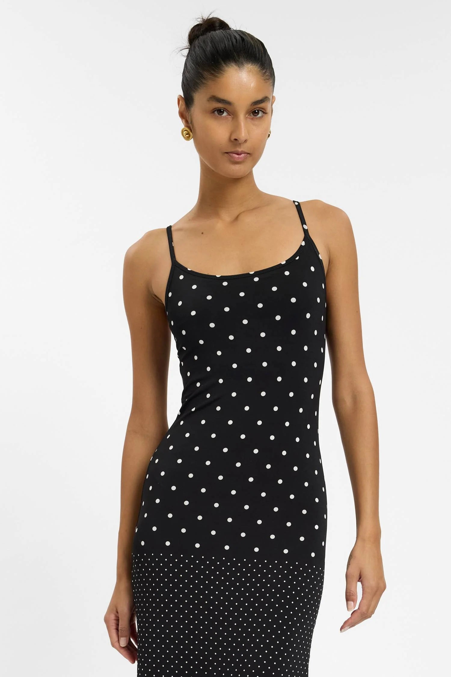 Classic Slip Dress | Black Polka