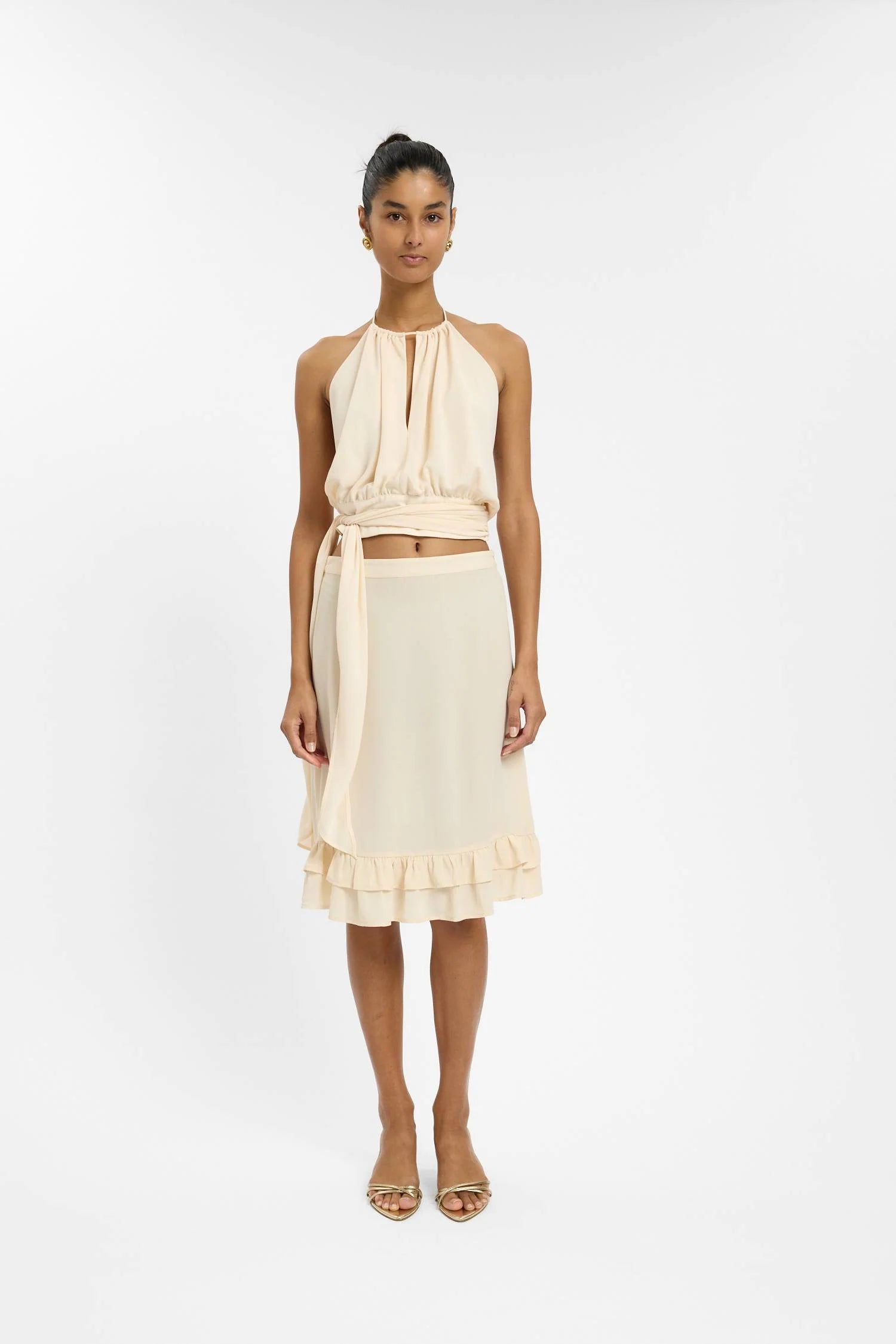 Frill Midi Skirt | Ivory