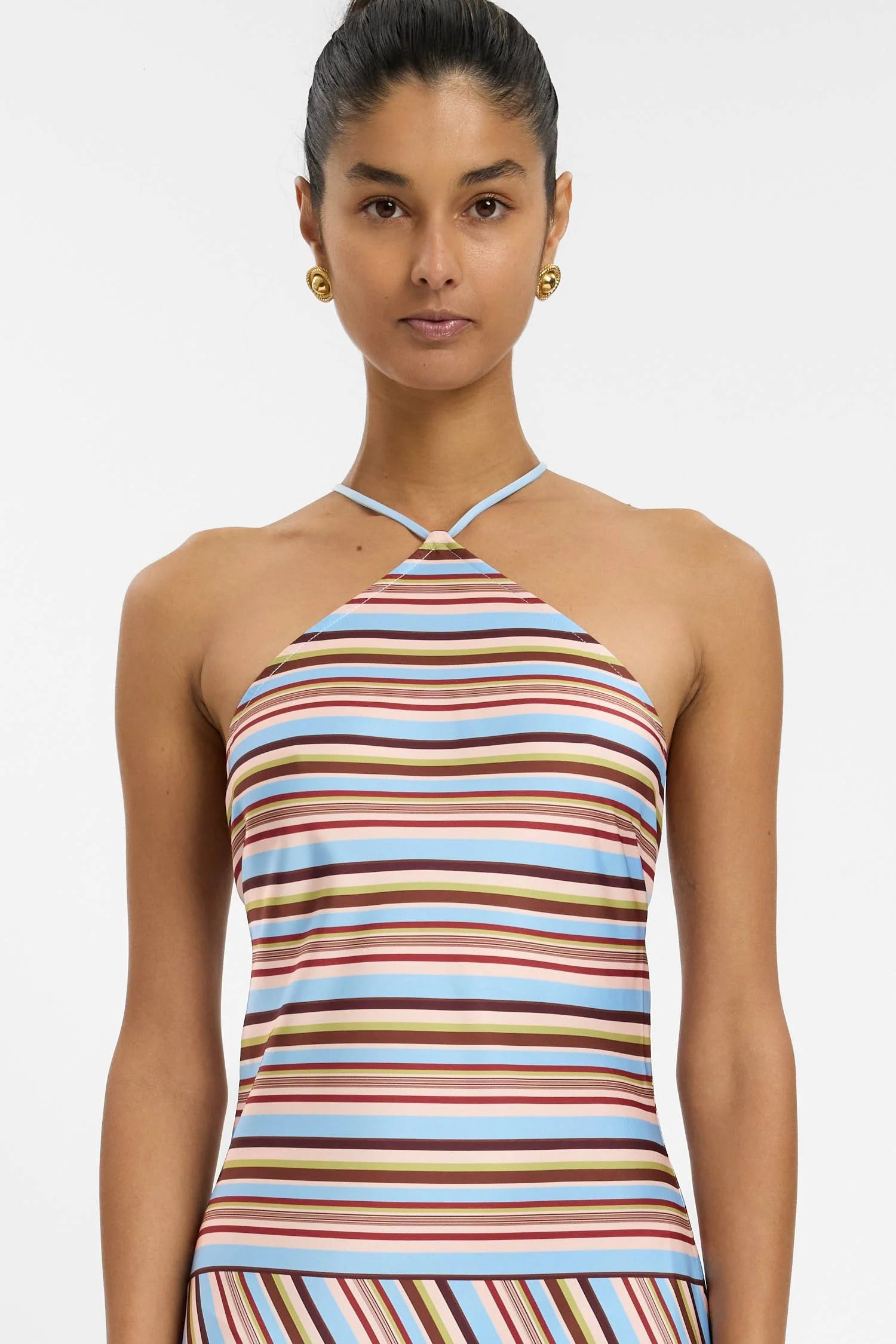 Halter Maxi Dress | Vintage Stripe