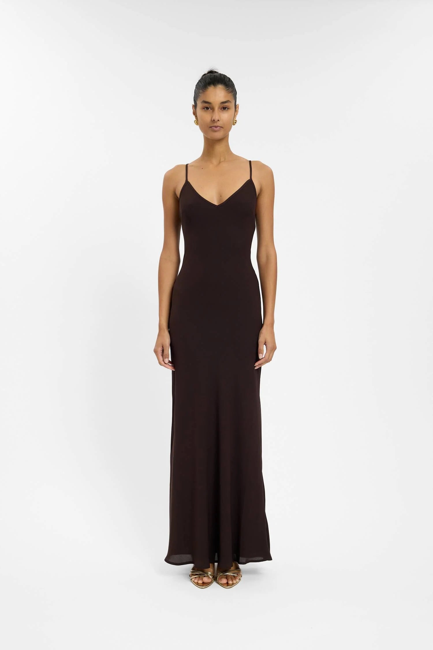 Georgette Maxi Dress | Chocolate