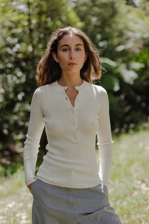 Henley top | Cream