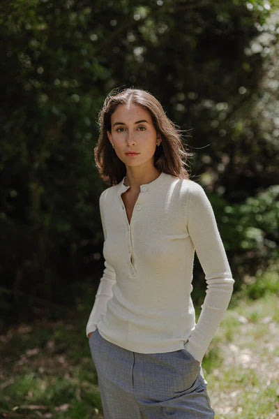 Henley top | Cream