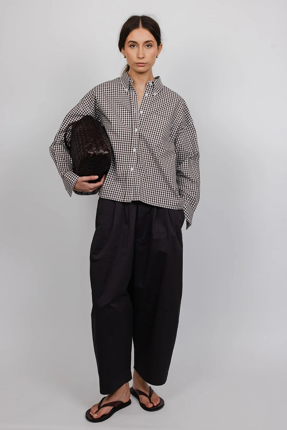 Elizabeth Shirt | Gingham Brown