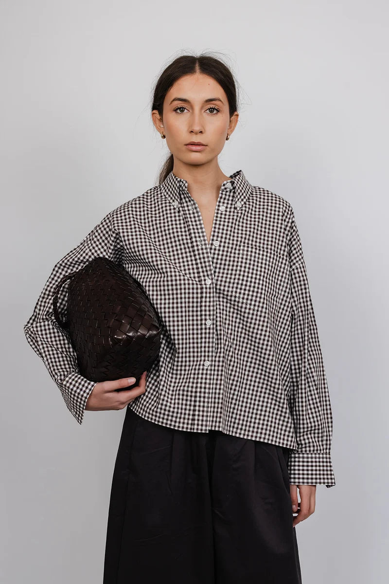 Elizabeth Shirt | Gingham Brown