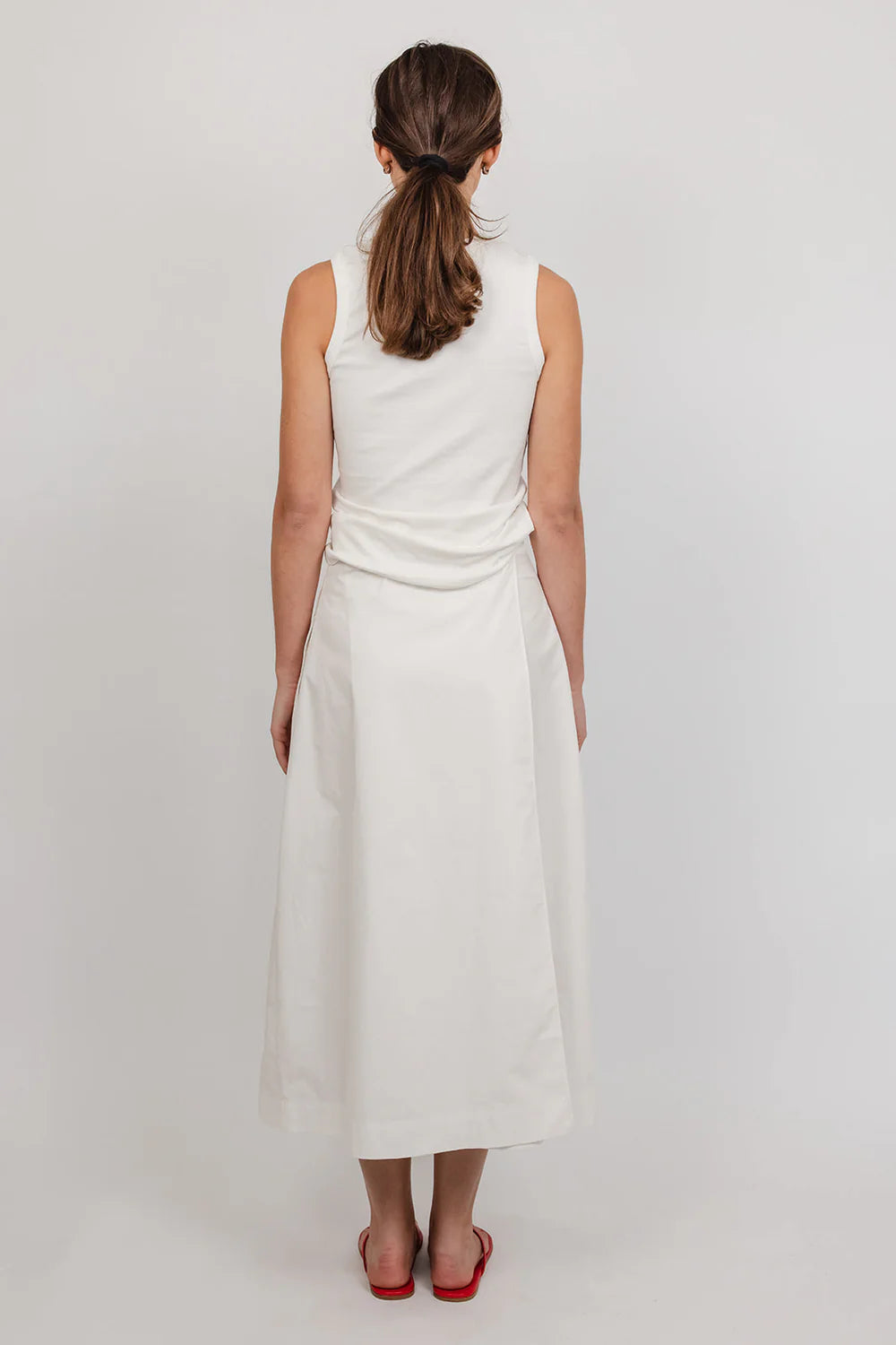 Quinn Crisp Cotton Wrap Skirt | White