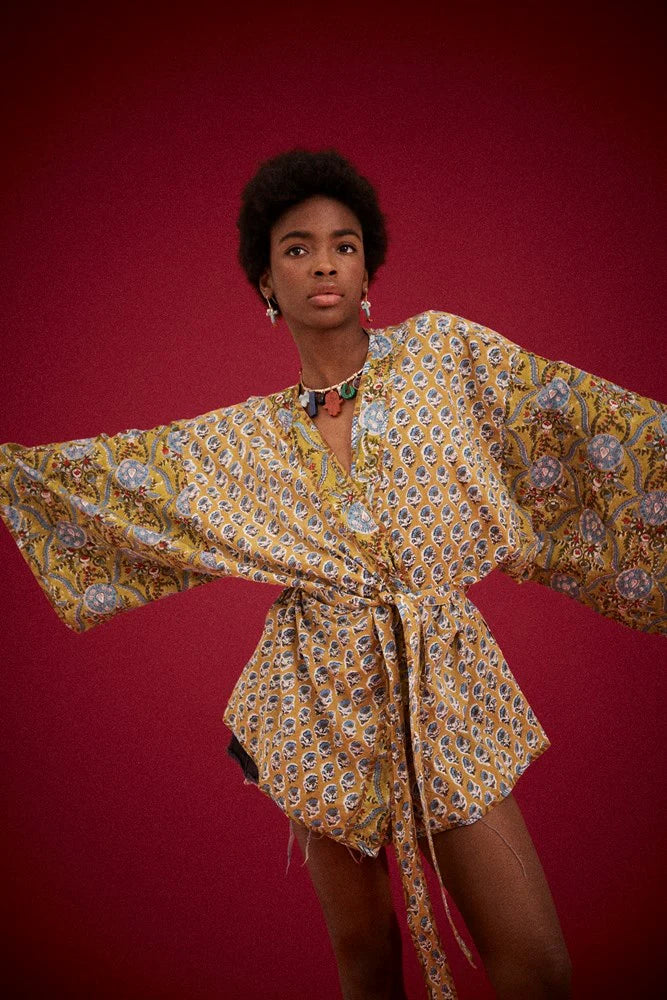 Zoya Block Print Souvenir Kimono