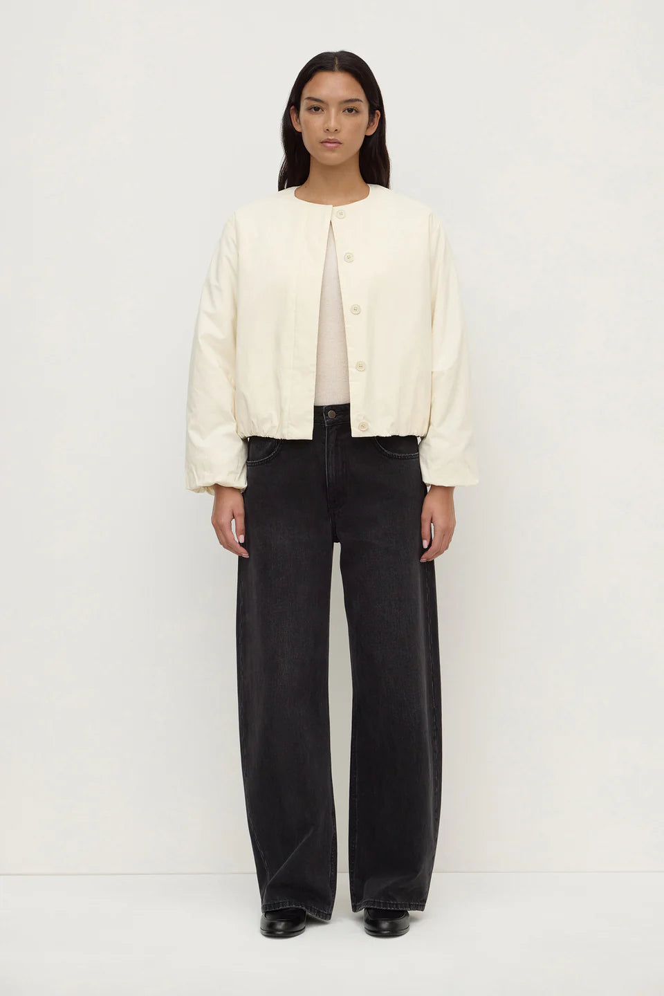 Zoie Padded Bomber | Antique White