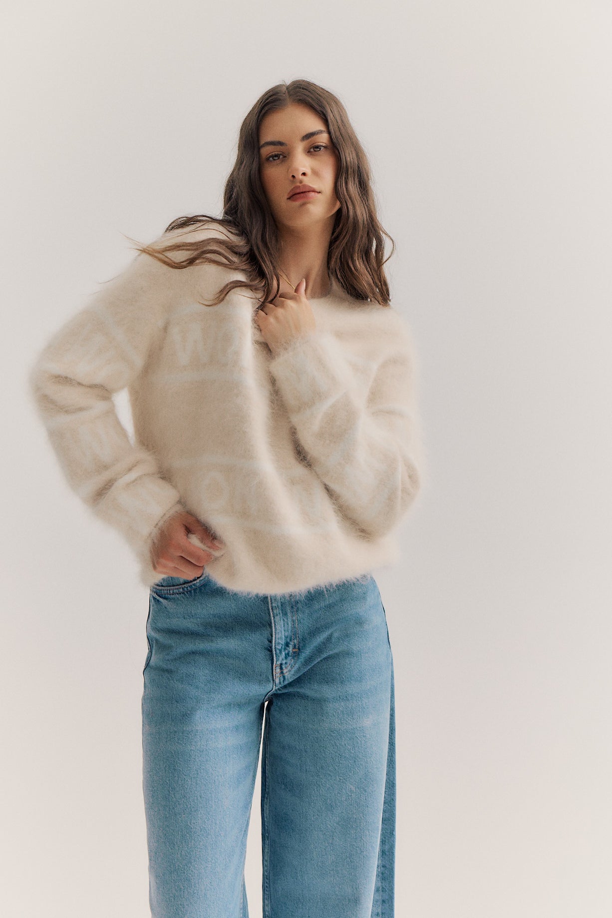 WON Signature Cashmere Crewneck Knit | Oatmeal