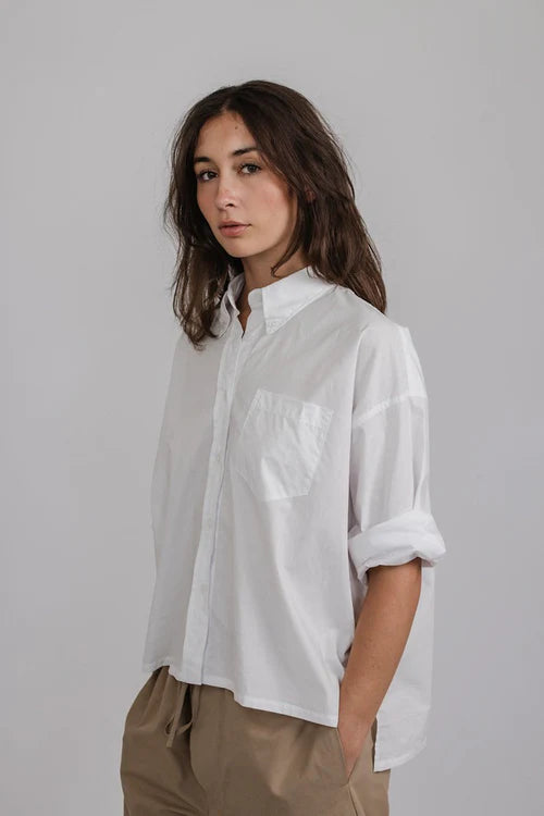 Elizabeth Cotton Poplin Shirt | White