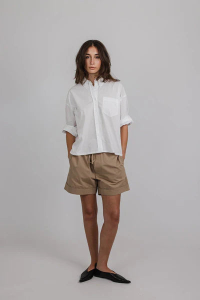Elizabeth Cotton Poplin Shirt | White