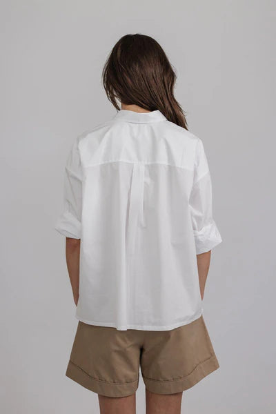 Elizabeth Cotton Poplin Shirt | White