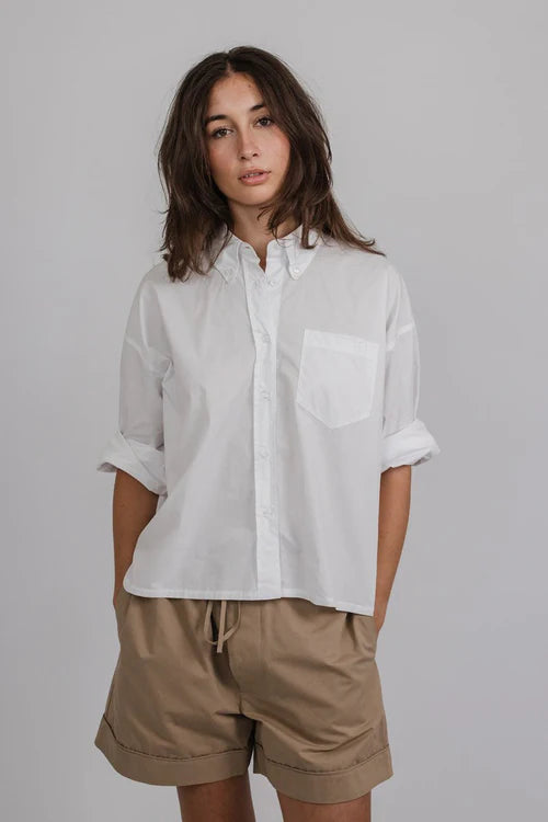 Elizabeth Cotton Poplin Shirt | White