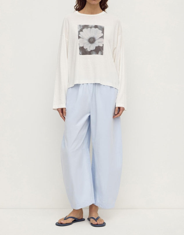 Elaine Washed Cotton Pant | Powder Blue