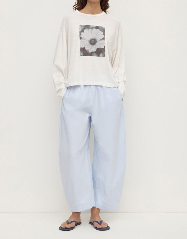 Elaine Washed Cotton Pant | Powder Blue