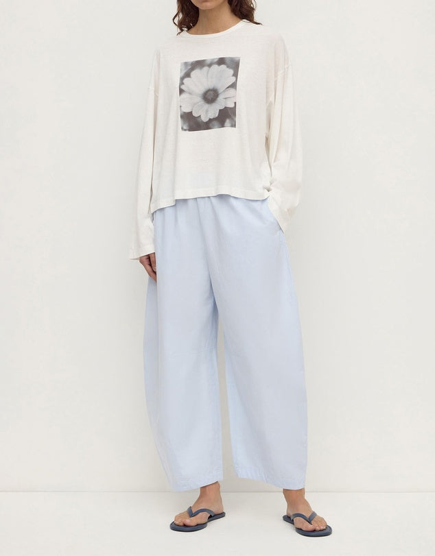 Elaine Washed Cotton Pant | Powder Blue