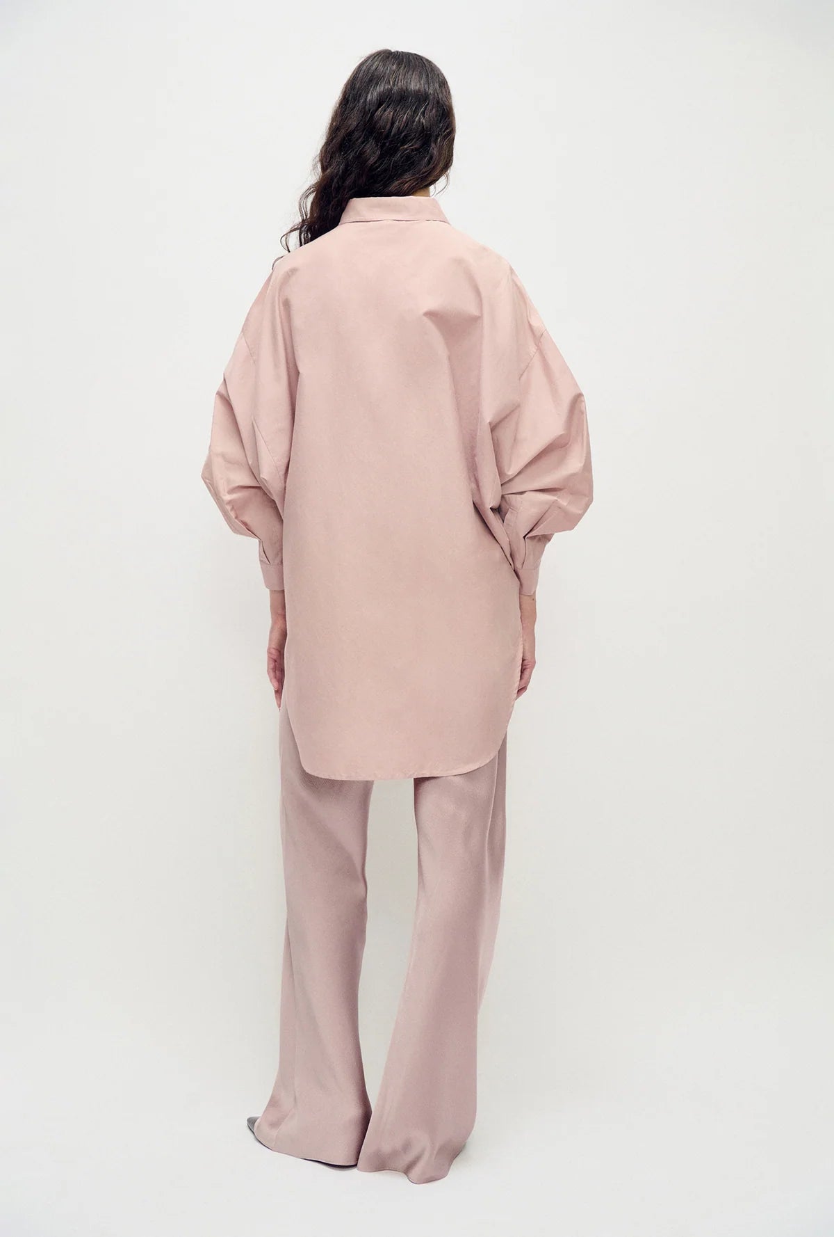 Cotton Silk Round Shirt Lasso | Vintage Pink