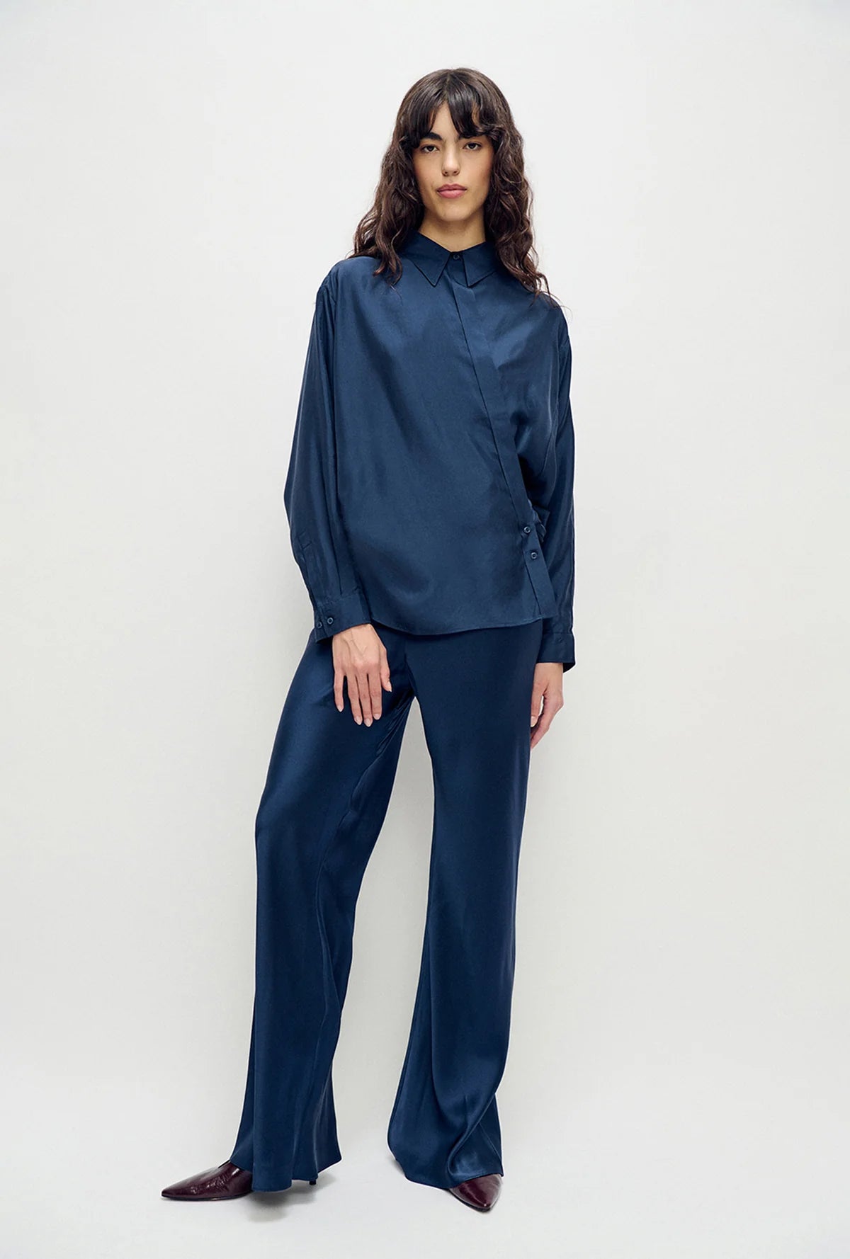 Habotai Crossover Shirt | Midnight