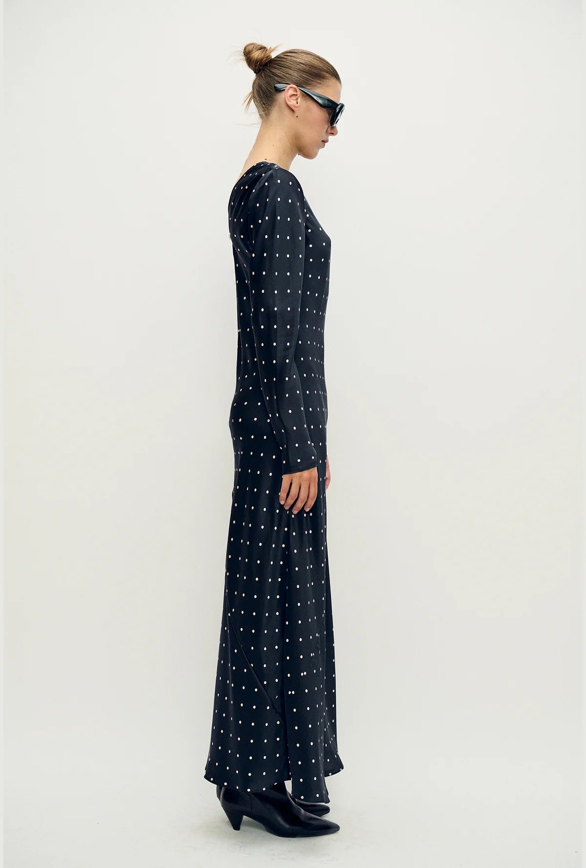 Full Sleeve Bias Dress Small Polka Dot