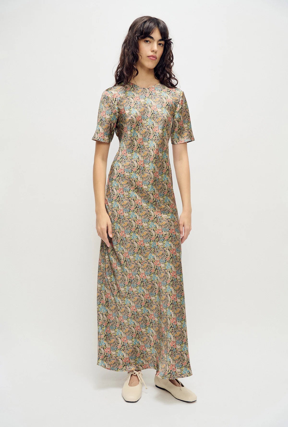 Short Sleeve Bias Cut Dress | Sugar Floral