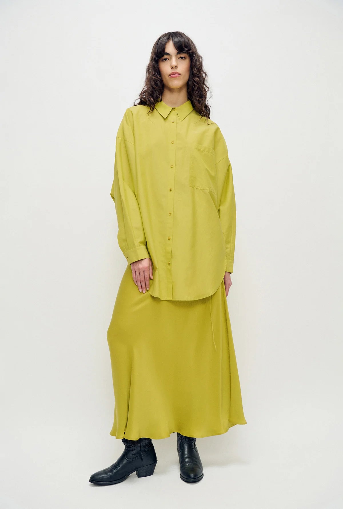 Cotton Silk Round Shirt | Limelight