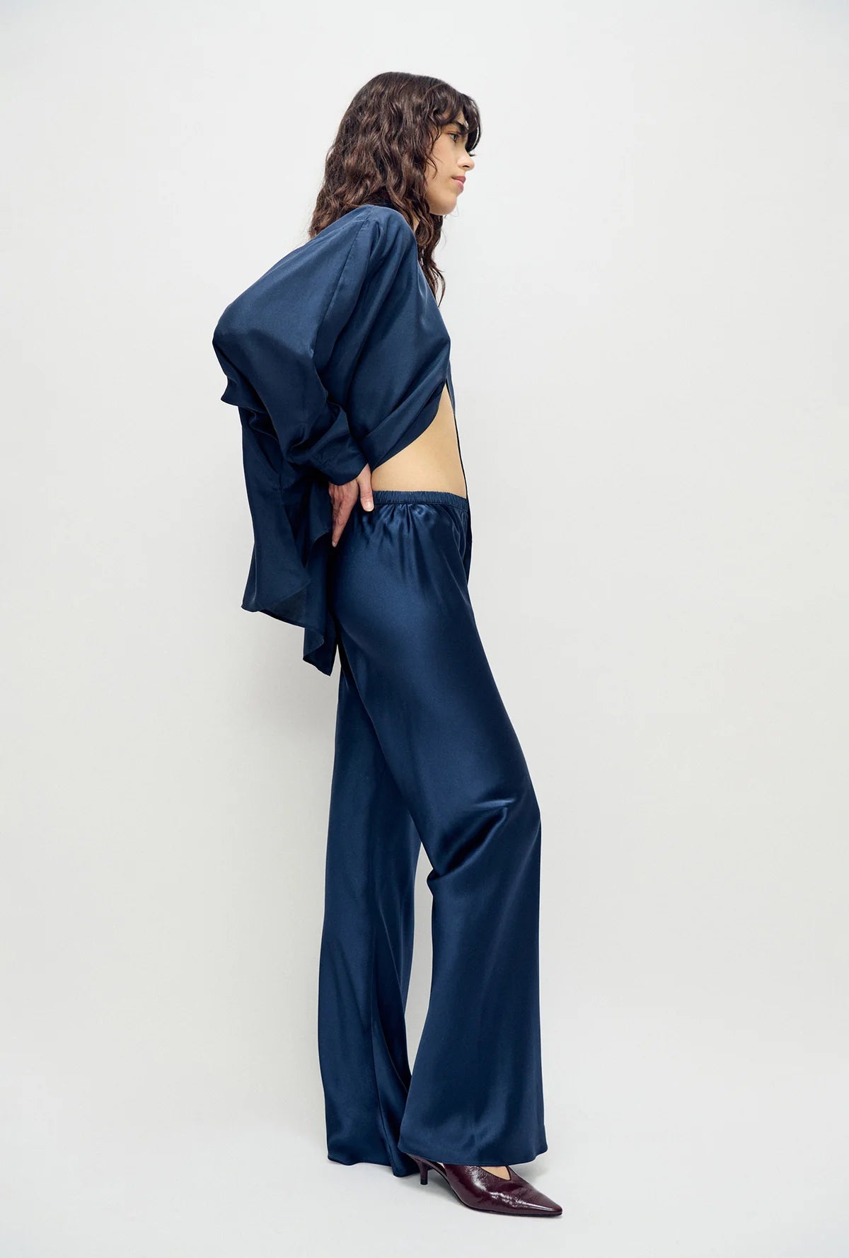 Bias Cut Pants | Midnight