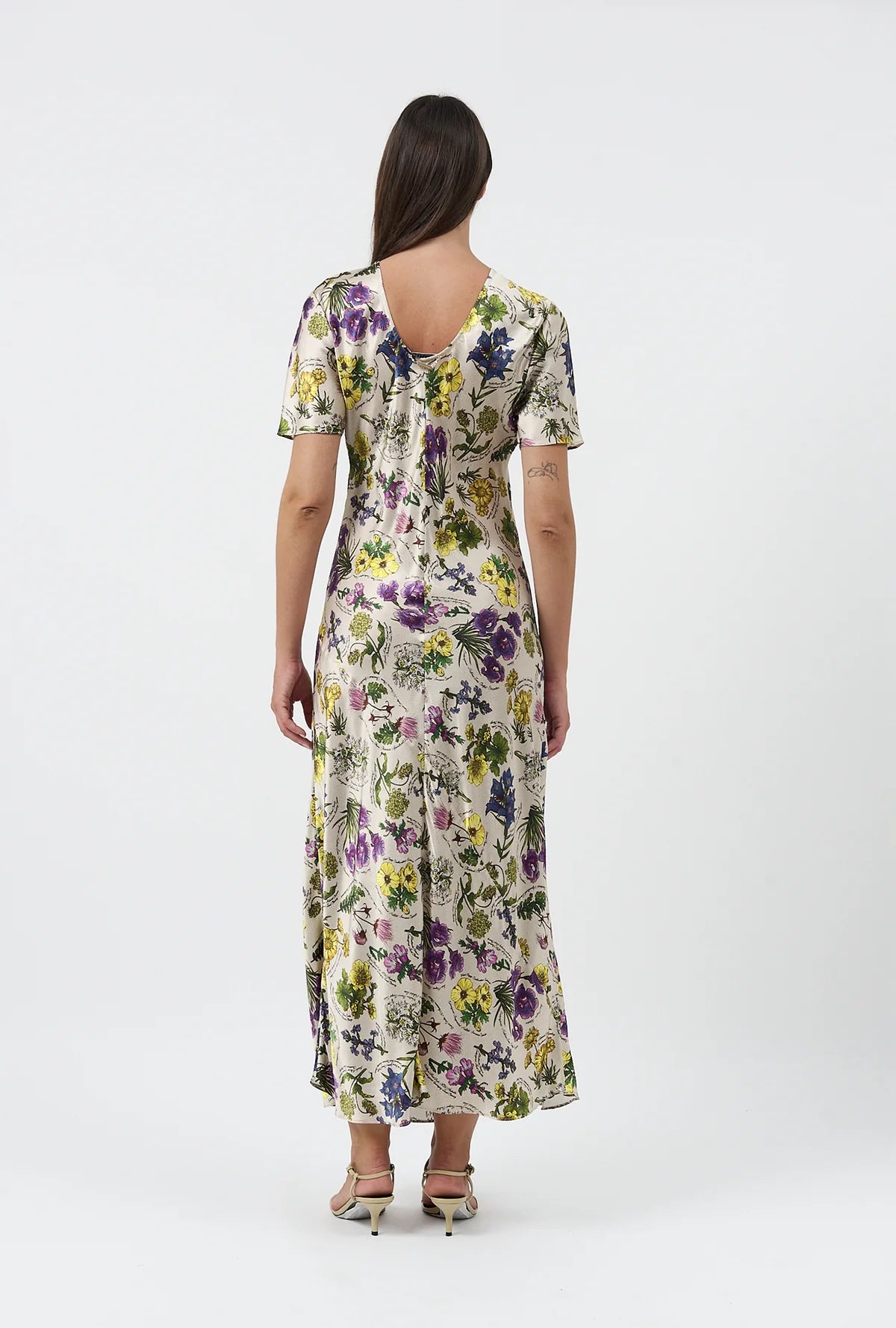 Short Sleeve Bias Cut Dress | Endangered Flowers