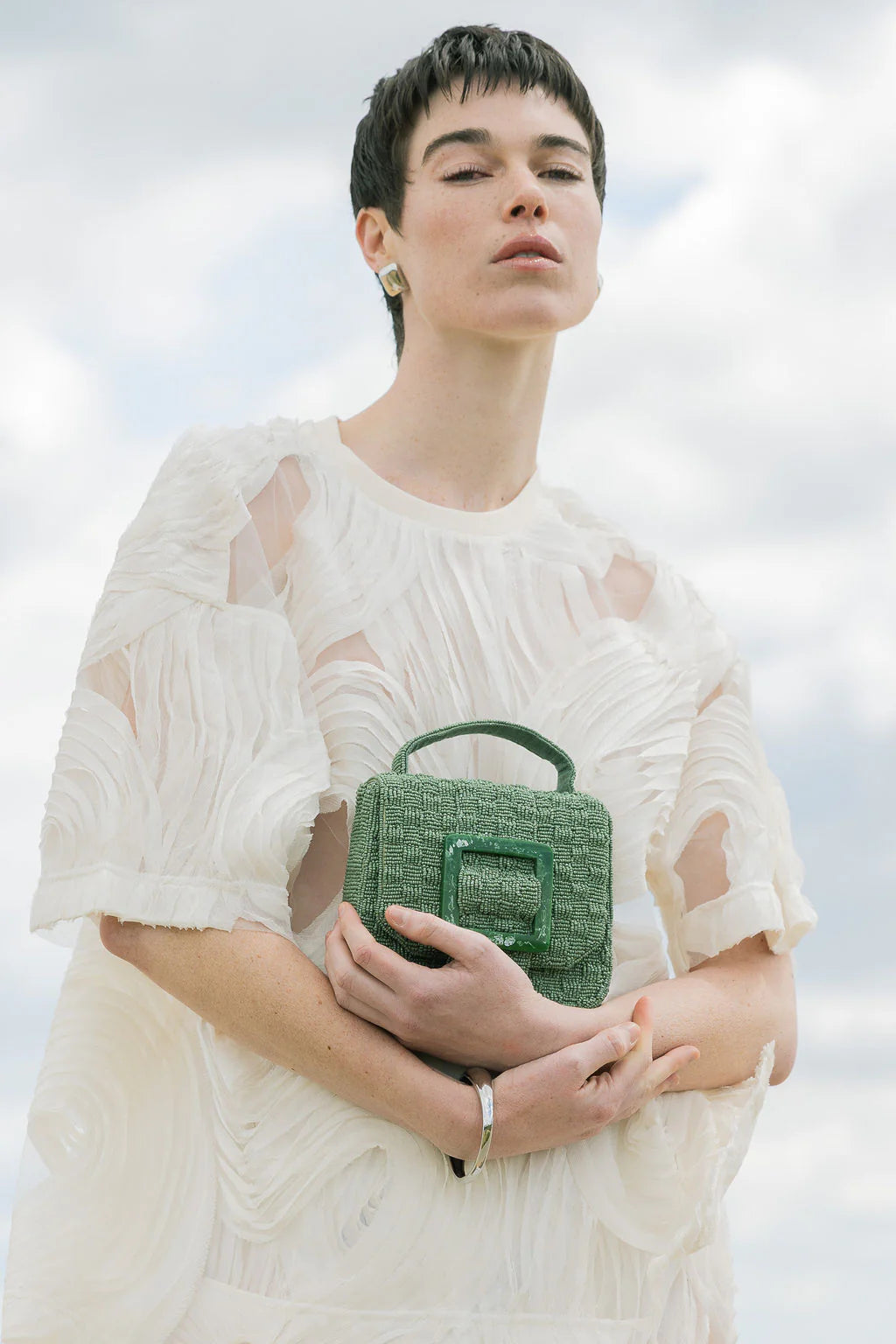 Uncovered Layers Beaded Bag | Jade