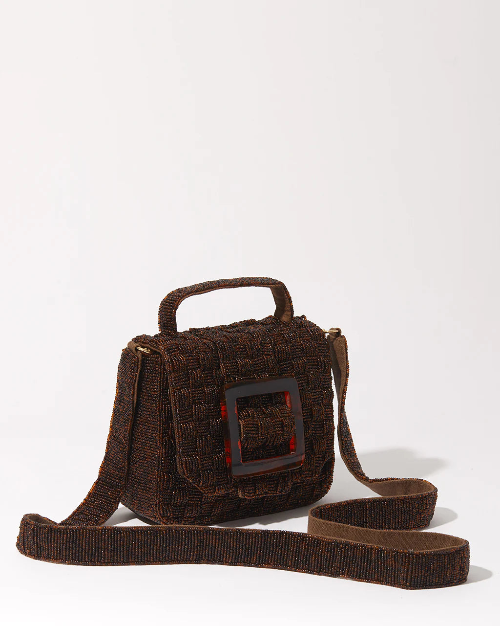 Uncovered Layers Beaded Bag | Brown