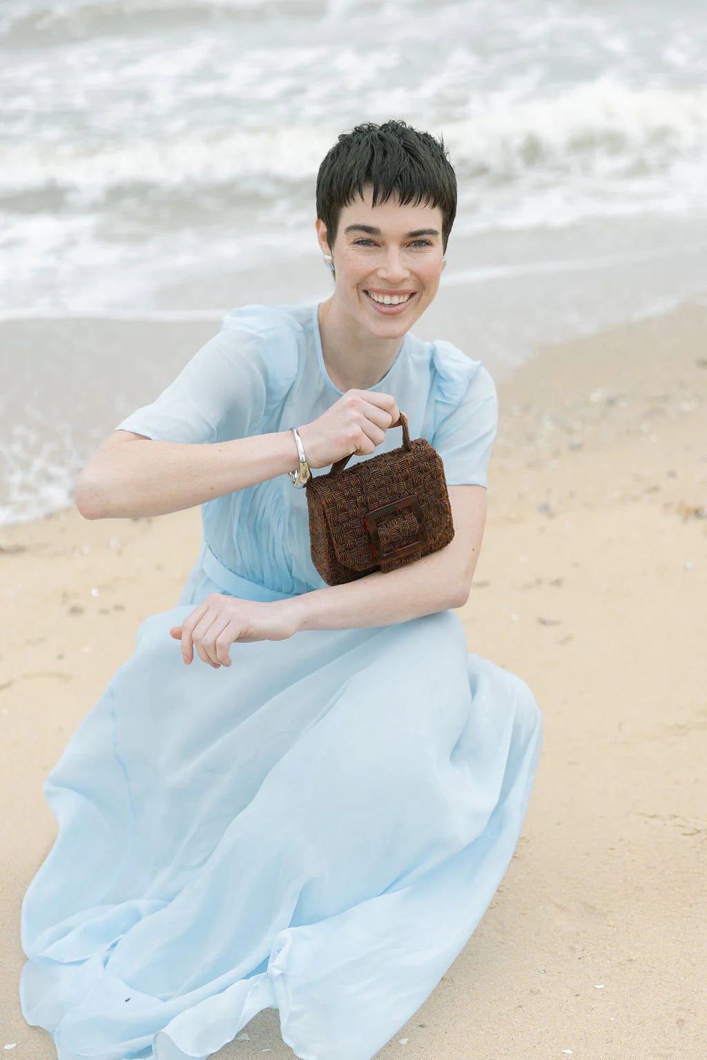 Uncovered Layers Beaded Bag | Brown