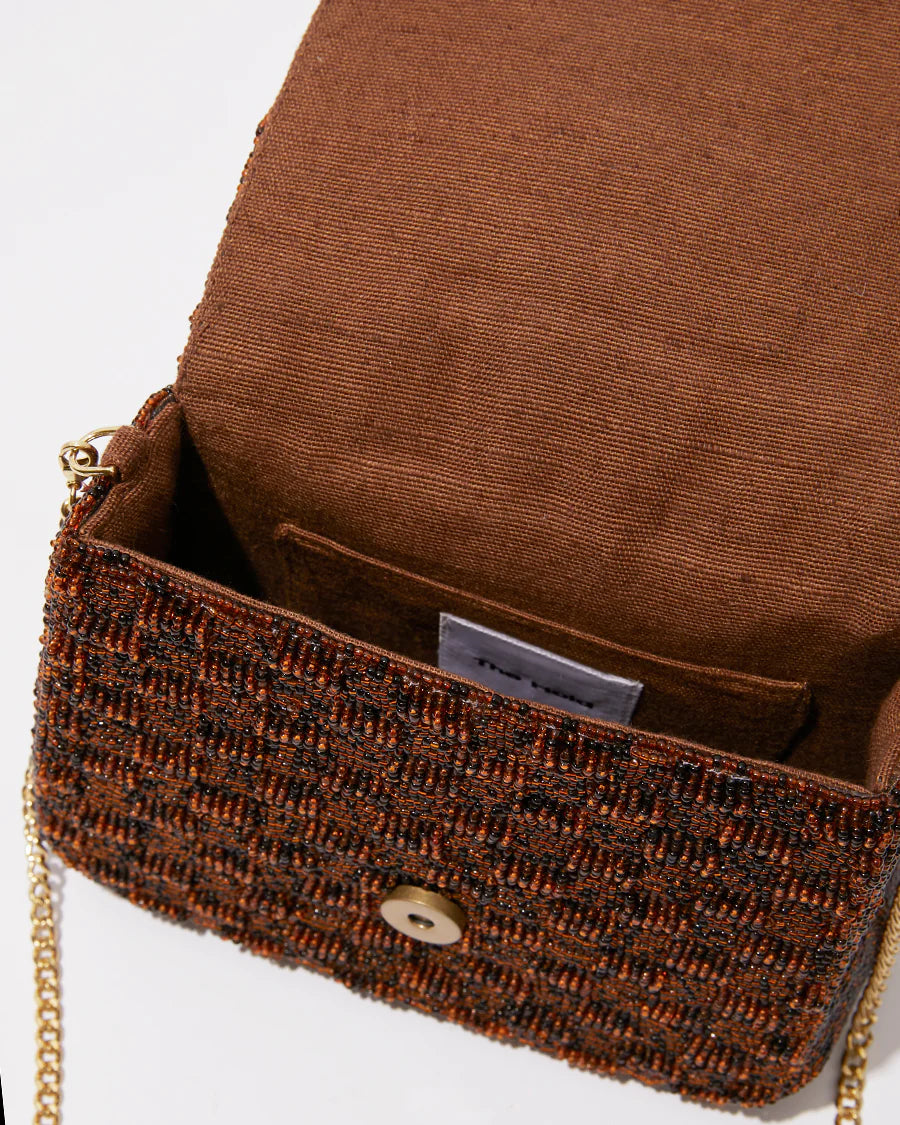 Uncovered Layers Beaded Bag | Brown